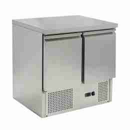 Banco congelatore saladette con piano in acciaio inox 2 porte 943x700x850h mm statico