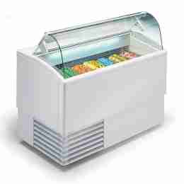 Banco gelati a refrigerazione statica 4 gusti vetri curvi 824x760x1176h mm
