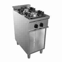 Cucina a gas 2 fuochi  su vano a giorno professionale 12 kW 350x700x850h mm