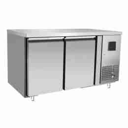 Tavolo congelatore refrigerato a basso consumo energetico in acciaio inox 2 porte -22-17 °C 1360x700x850 h mm