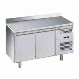 Tavolo frigo refrigerato 2 porte in acciaio inox con alzatina -2 +8 °C 1360x700x950h mm
