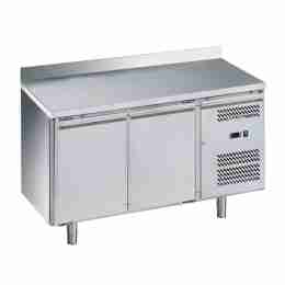 Tavolo congelatore refrigerato in acciaio inox con alzatina  2 porte 1360x700x950h mm -18 -22°C