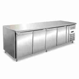 Tavolo congelatore refrigerato in acciaio inox 4 porte 223x60x86h cm -10 -20°C