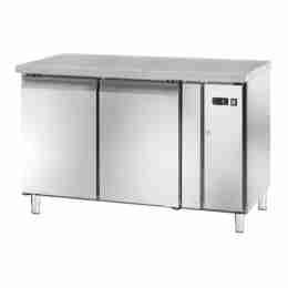 Tavolo frigo refrigerato motore remoto 2 porte in acciaio inox-2 +8°C 122x70x86h cm