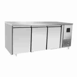 Tavolo frigo refrigerato a basso consumo energetico in acciaio inox 3 porte 0 +8 °C 1795x600x850 h mm