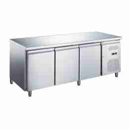 Tavolo frigo refrigerato 3 porte in acciaio inox -2 +8 °C 1795x700x850 h mm tropicalizzato a basso consumo energetico
