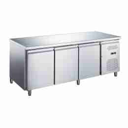 Tavolo frigo refrigerato 3 porte in acciaio inox -2 +8 °C 1795x600x850 h mm tropicalizzato a basso consumo energetico
