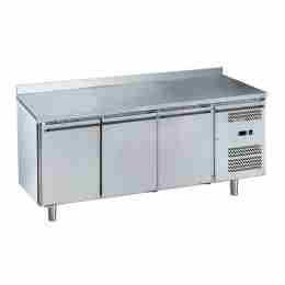 Tavolo frigo refrigerato 3 porte in acciaio inox con alzatina -2 +8 °C 1795x700x950h mm 