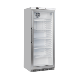 Armadio frigo refrigerato in abs colore acciaio 1 anta in vetro refrigerazione roll-Bond con ventilatore di assistenza 600 lt +3 +10°C
