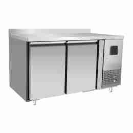 Tavolo frigo refrigerato a basso consumo energetico in acciaio inox con alzatina 2 porte 0+8 °C 1360x600x850h mm
