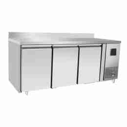 Tavolo frigo refrigerato a basso consumo energetico in acciaio inox con alzatina 3 porte -2 +8 °C  1795x600x850h mm