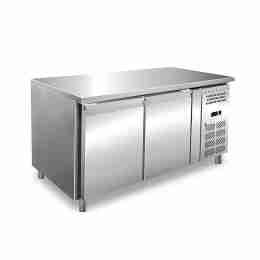 Tavolo frigo refrigerato in acciaio inox 2 porte 151x80x86h cm -2 +8 °C