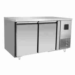 Tavolo frigo refrigerato classe A a basso consumo energetico in acciaio inox 2 porte 0 +8 °C 1360x700x850 h mm