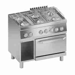 Cucina a gas 6 fuochi con forno elettrico 30 kW 60x90x85h cm