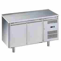 Tavolo frigo refrigerato in acciaio inox 2 porte  -2 +8 °C 1510x800x850h mm