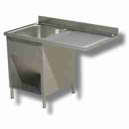 Lavello / lavatoio in acciaio inox 1 vasca su fianchi con vano lavastoviglie a dx 1400x600x850h mm