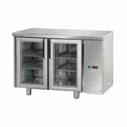 Tavolo Refrigerato GN 1/1 con 2 porte in vetro predisposto per unità frigorifera remota