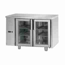 Tavolo Refrigerato GN 1/1 con 2 porte in vetro predisposto per unità frigorifera remota a sinistra