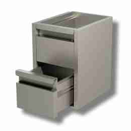 Cassettiera 2 cassetti in acciaio inox 500x680x550h mm