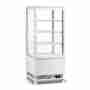 Frigo vetrina bibite pasticceria refrigerata 4 lati in vetro bianca 78 lt 0 +12 °C 42,8x38,6x96h cm