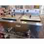 Friggitrice Elettrica professionale doppia vasca in acciaio inox per Pub Bar Ristoranti da banco 16+16 litri - 380 Volt nuovo danneggiamento da trasporto